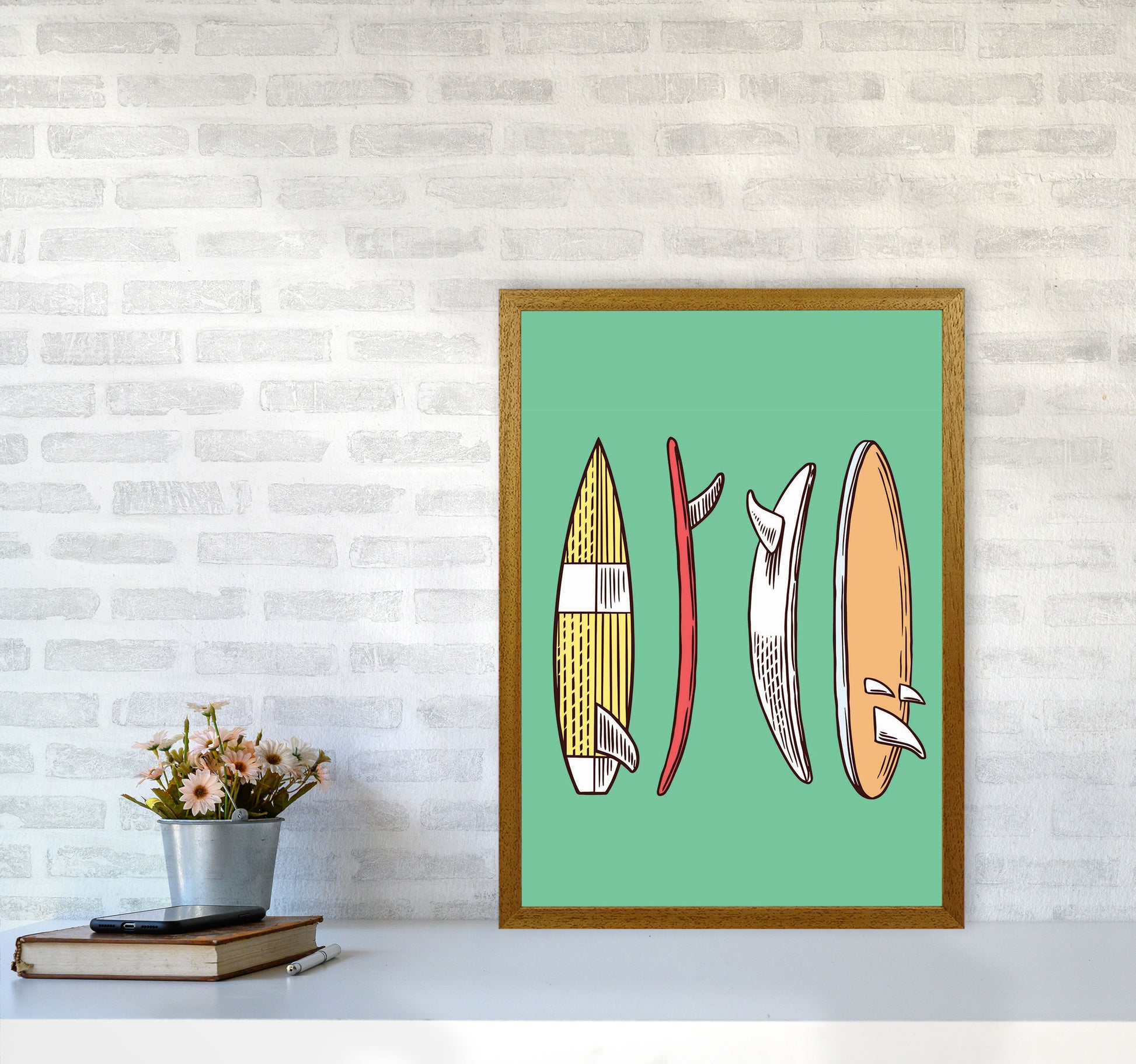Vintage Surfboard Collection Art Print by Jason Stanley A2 Print Only