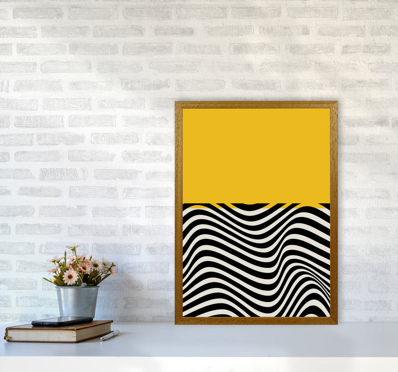 Minimal Abstract Yellow Wave Art Print by Jason Stanley A2 Print Only