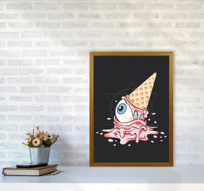 Strawberry Eyeball Icecream Art Print by Jason Stanley A2 Print Only