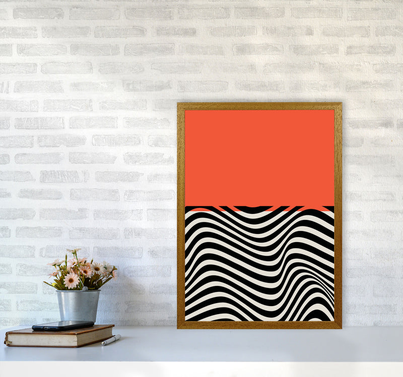 Minimal Abstract Red Wave Art Print by Jason Stanley A2 Print Only