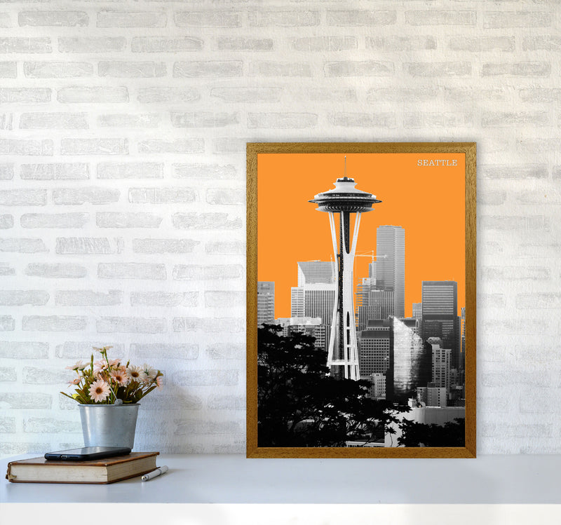 Halftone Seattle Yellow Art Print by Jason Stanley A2 Print Only