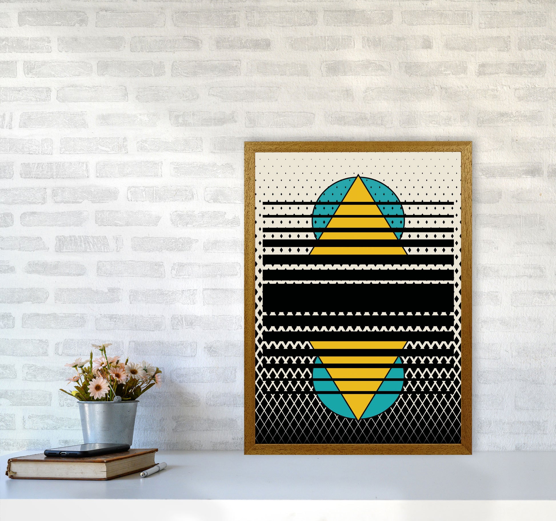 Geometric Suns Pattern Art Print by Jason Stanley A2 Print Only