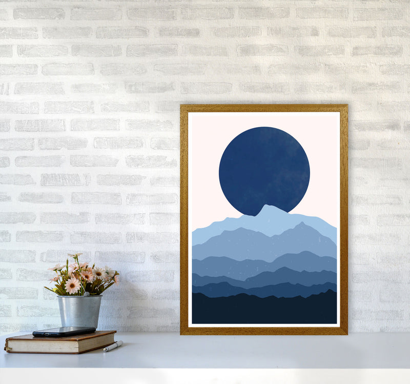 Blue Abstract Moonrise Art Print by Jason Stanley A2 Print Only