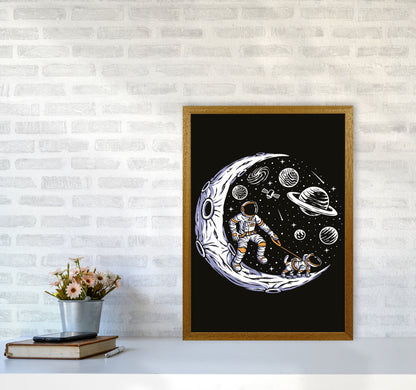 Doggie Moon Walks Art Print by Jason Stanley A2 Print Only