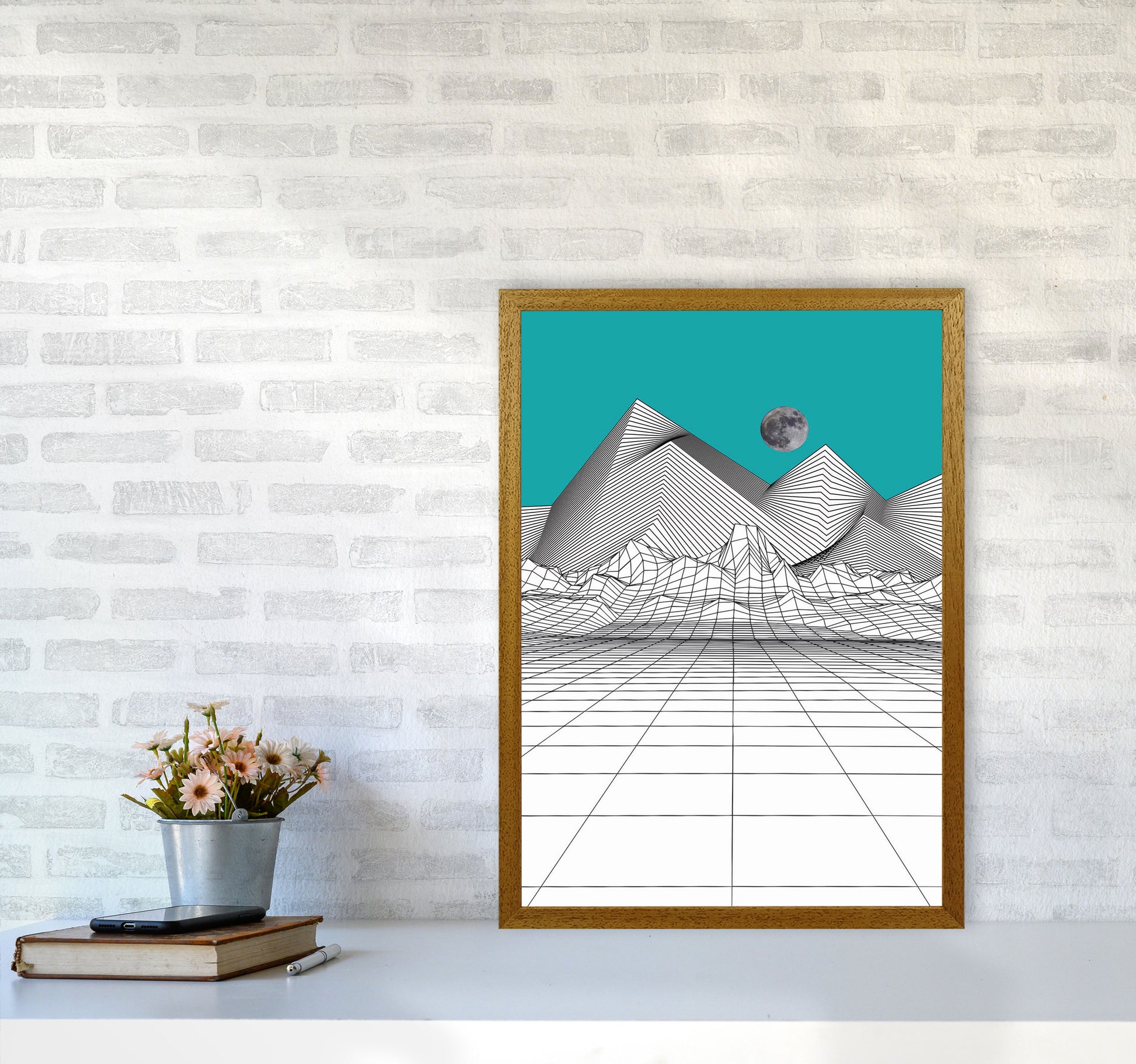 White Moon Rise Art Print by Jason Stanley A2 Print Only