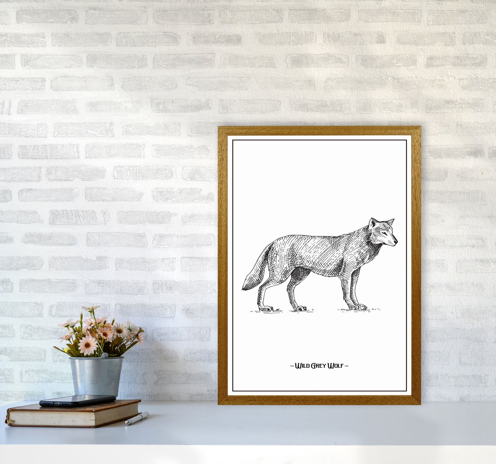 Wild Grey Wolf Art Print by Jason Stanley A2 Print Only