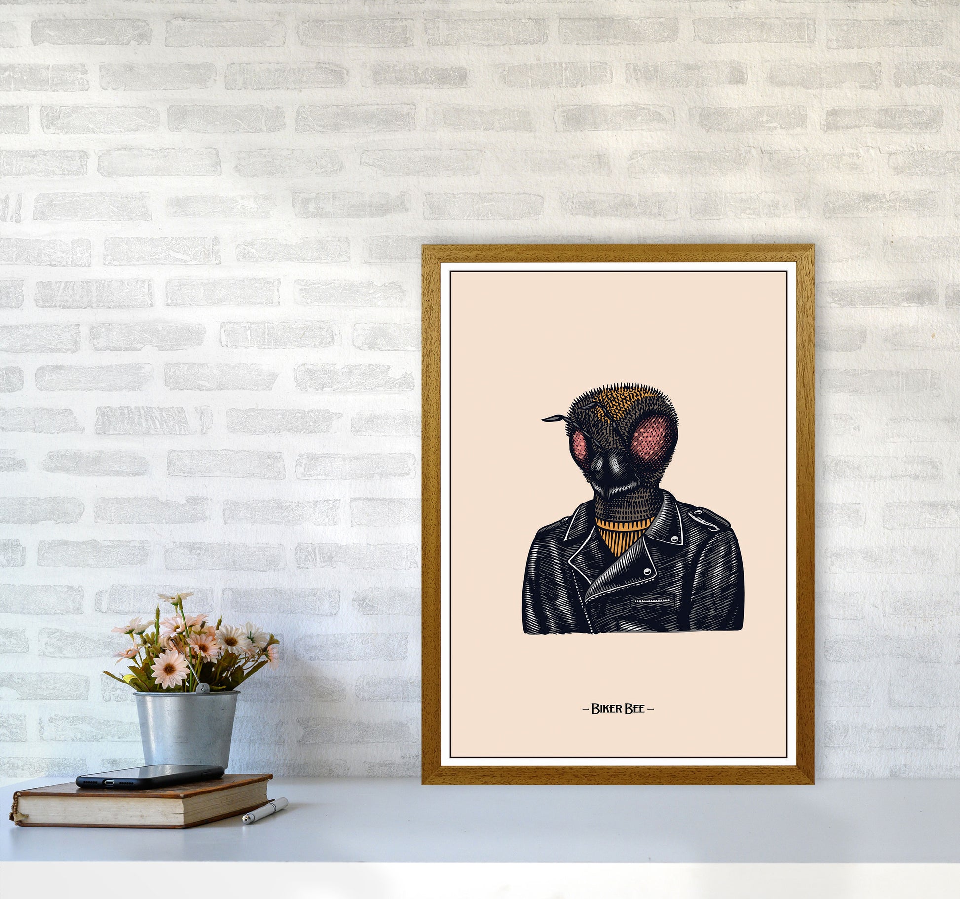 Biker Bee Art Print by Jason Stanley A2 Print Only
