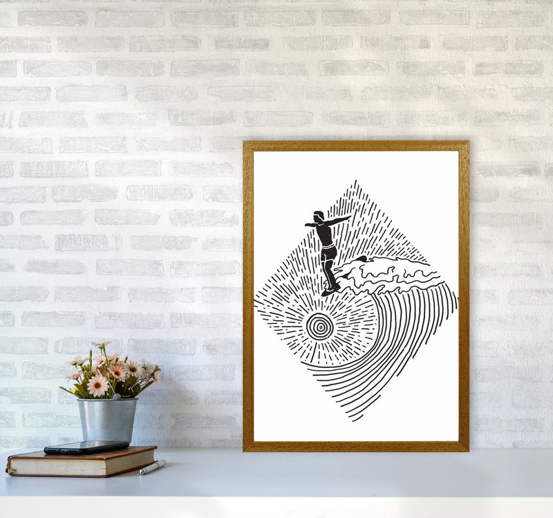 Surfer Line Drawing Art Print by Jason Stanley A2 Print Only