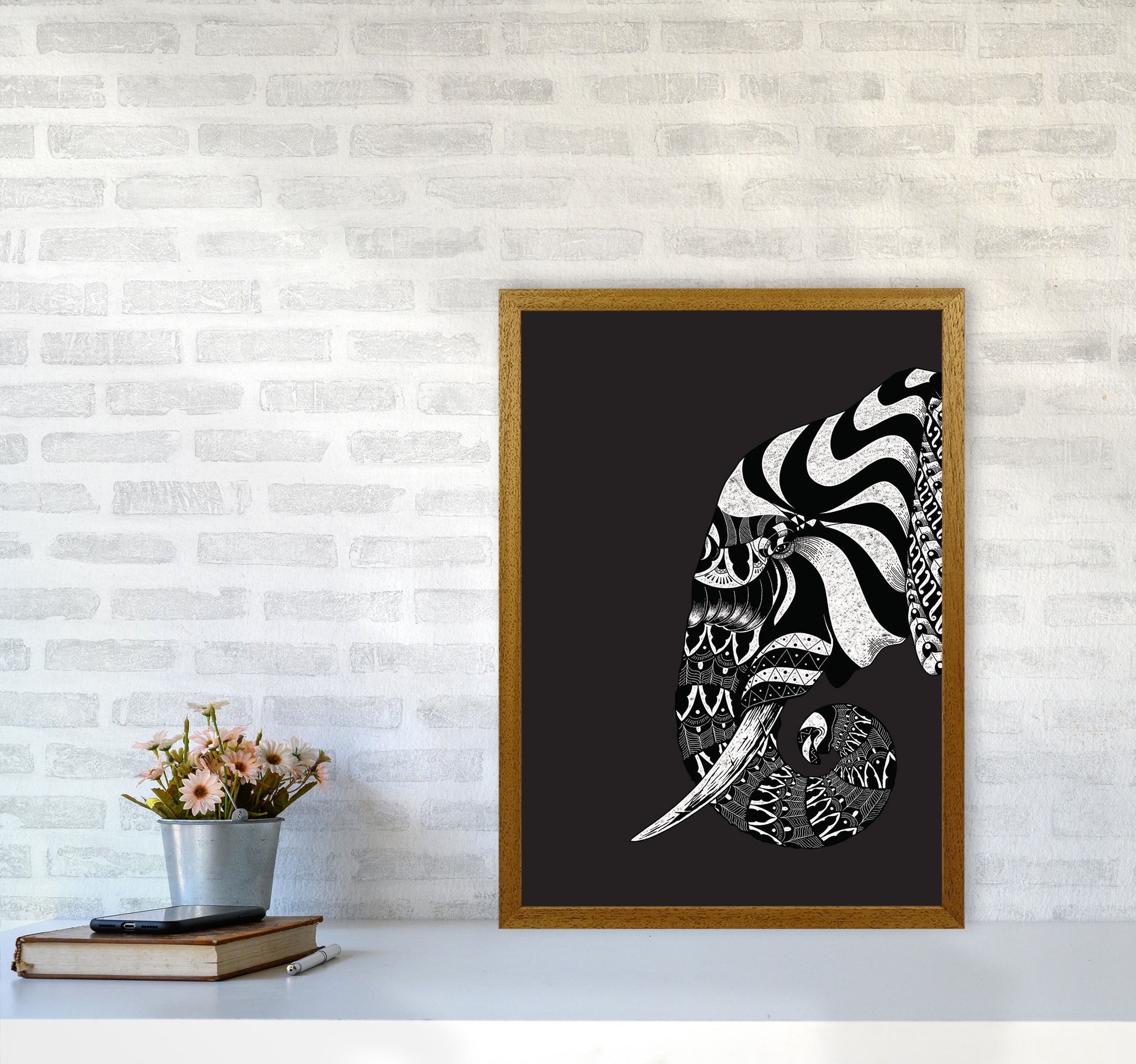 Ornate Elephant Art Print by Jason Stanley A2 Print Only