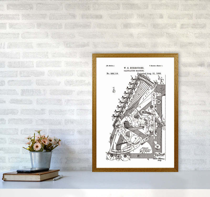 Calculating Machine Patent Art Print by Jason Stanley A2 Print Only