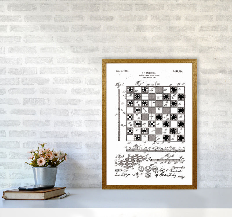 Chess And Checkers Board Patent Art Print by Jason Stanley A2 Print Only