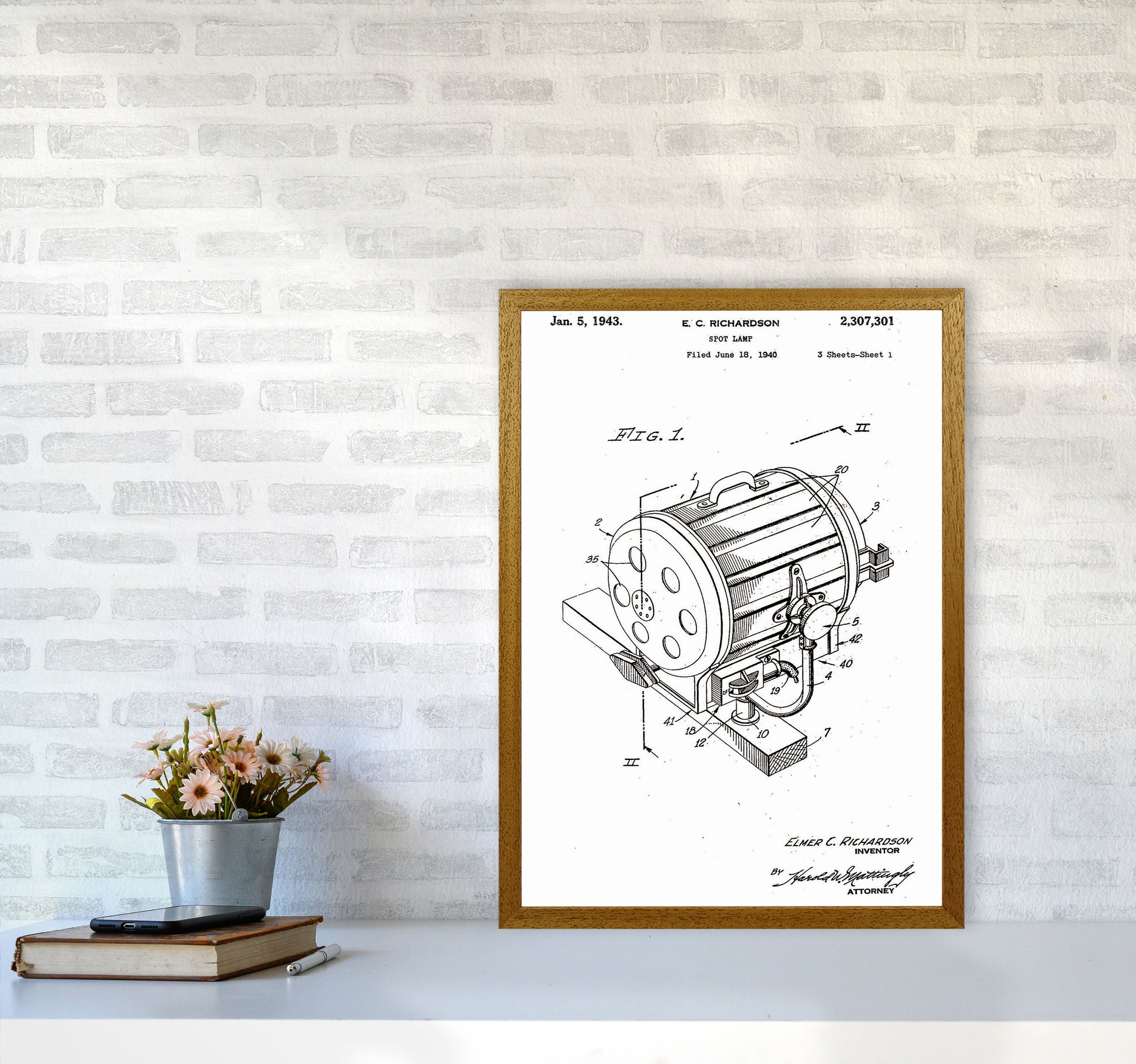 Cinema Spot Light Patent Art Print by Jason Stanley A2 Print Only