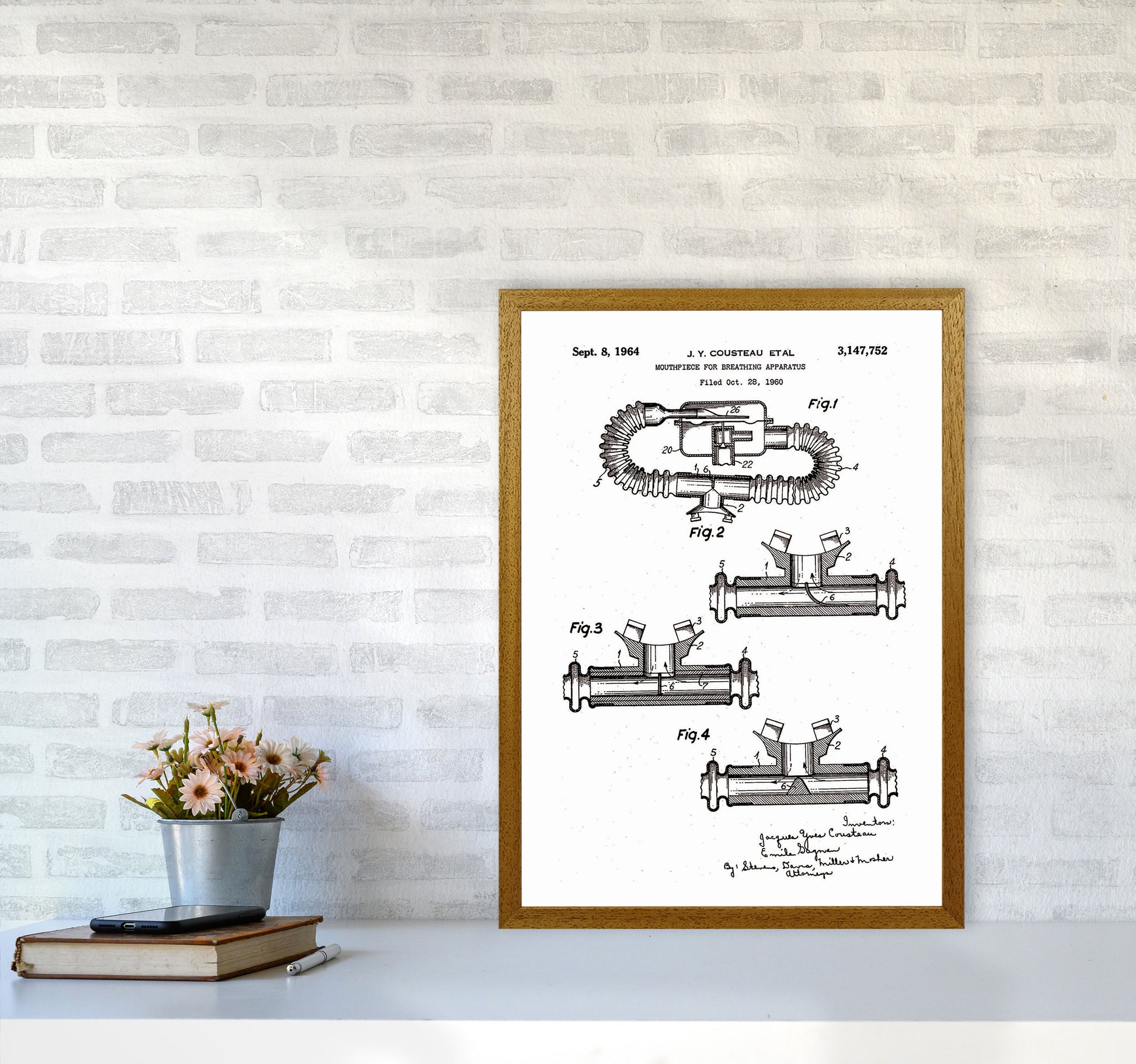 Diving Apparatus Patent Art Print by Jason Stanley A2 Print Only