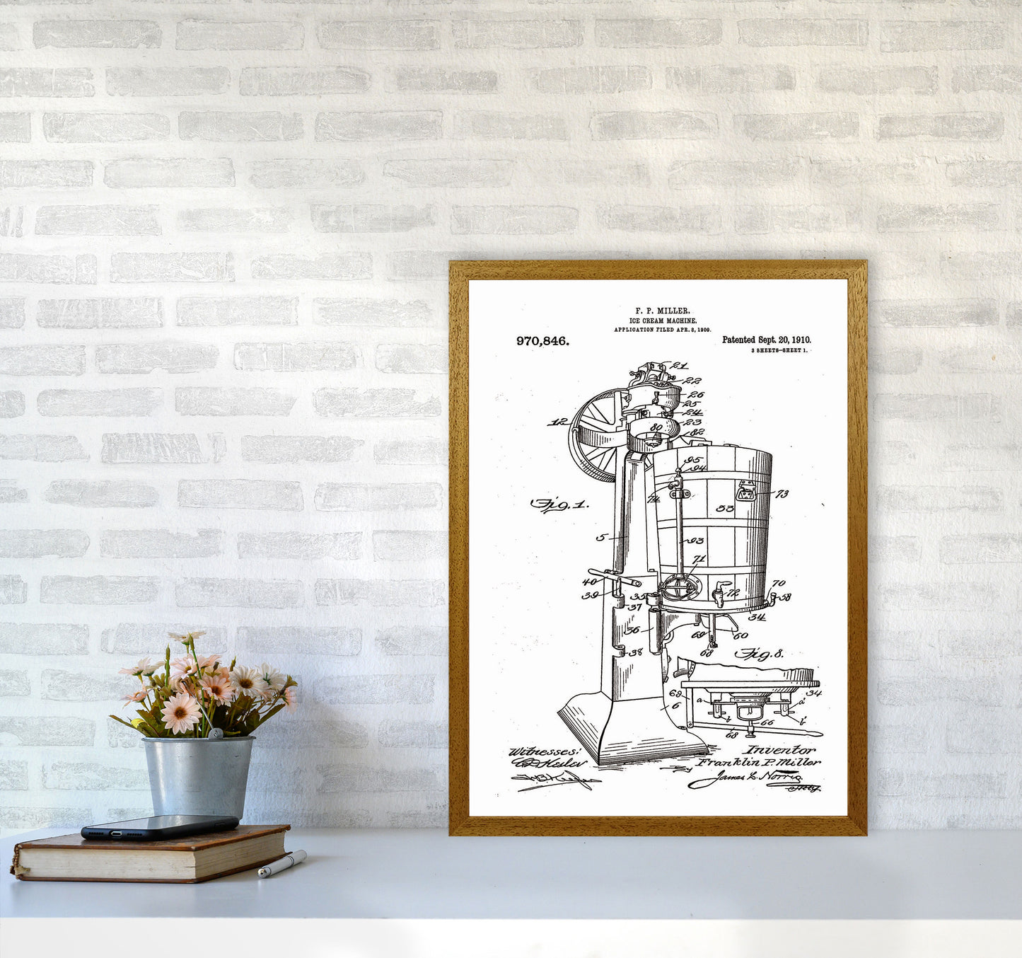 Ice Cream Machine Patent Art Print by Jason Stanley A2 Print Only
