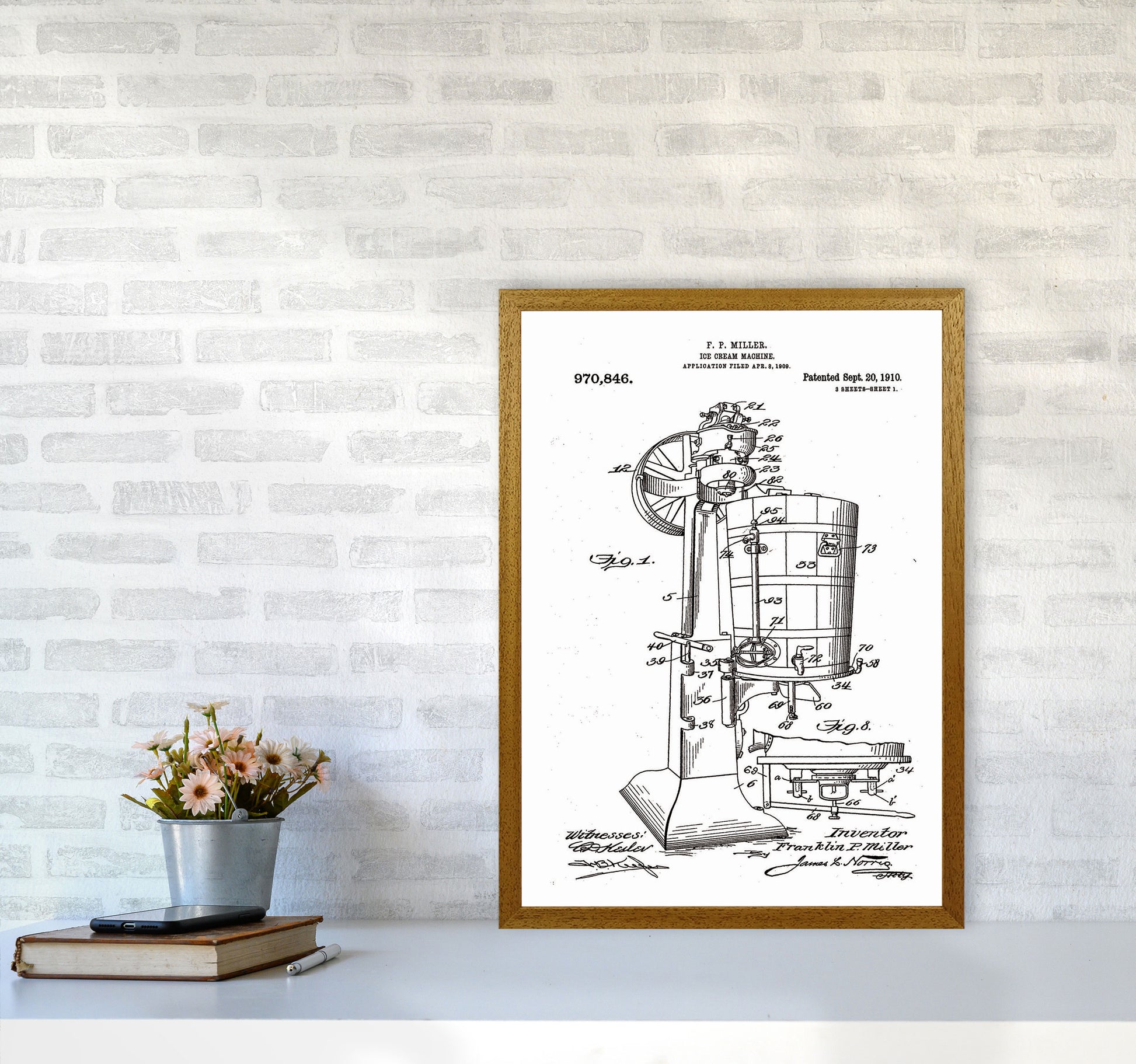 Ice Cream Machine Patent Art Print by Jason Stanley A2 Print Only