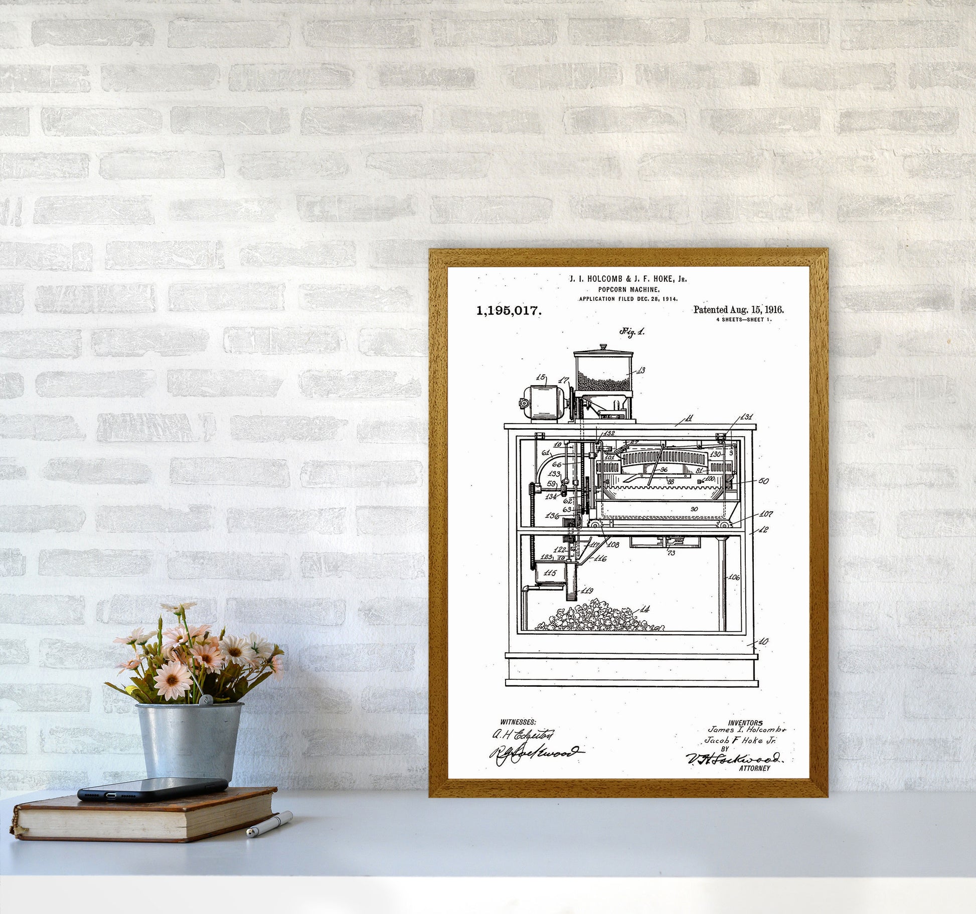 Popcorn Machine Patent Art Print by Jason Stanley A2 Print Only