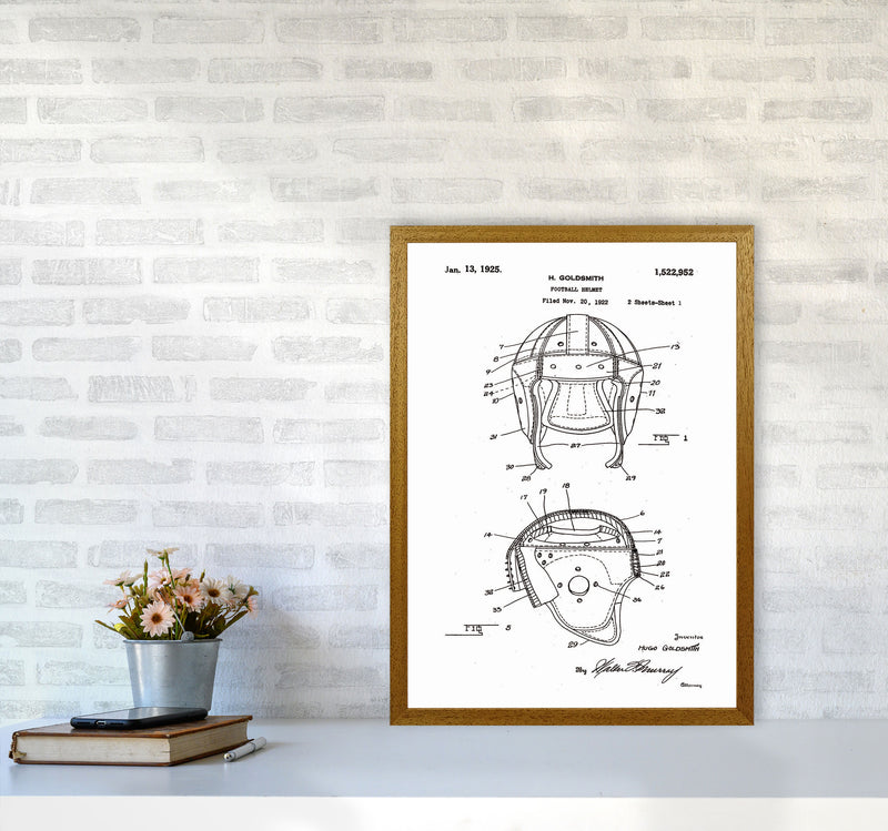 Football Helmet Patent Art Print by Jason Stanley A2 Print Only