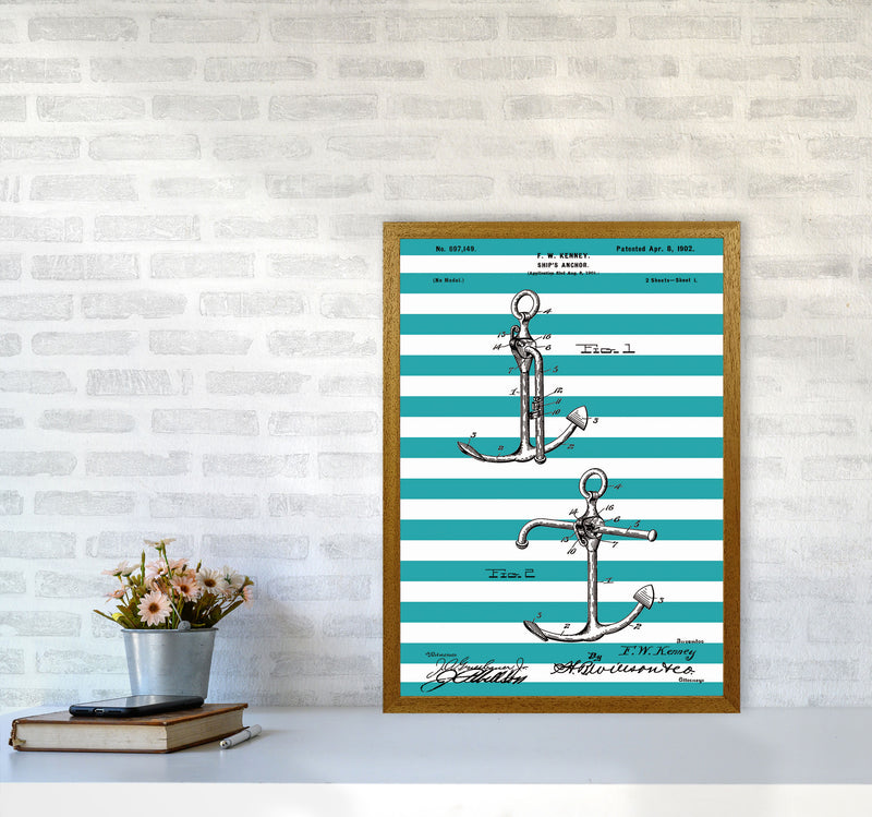 Anchor Patent Stripe Art Print by Jason Stanley A2 Print Only