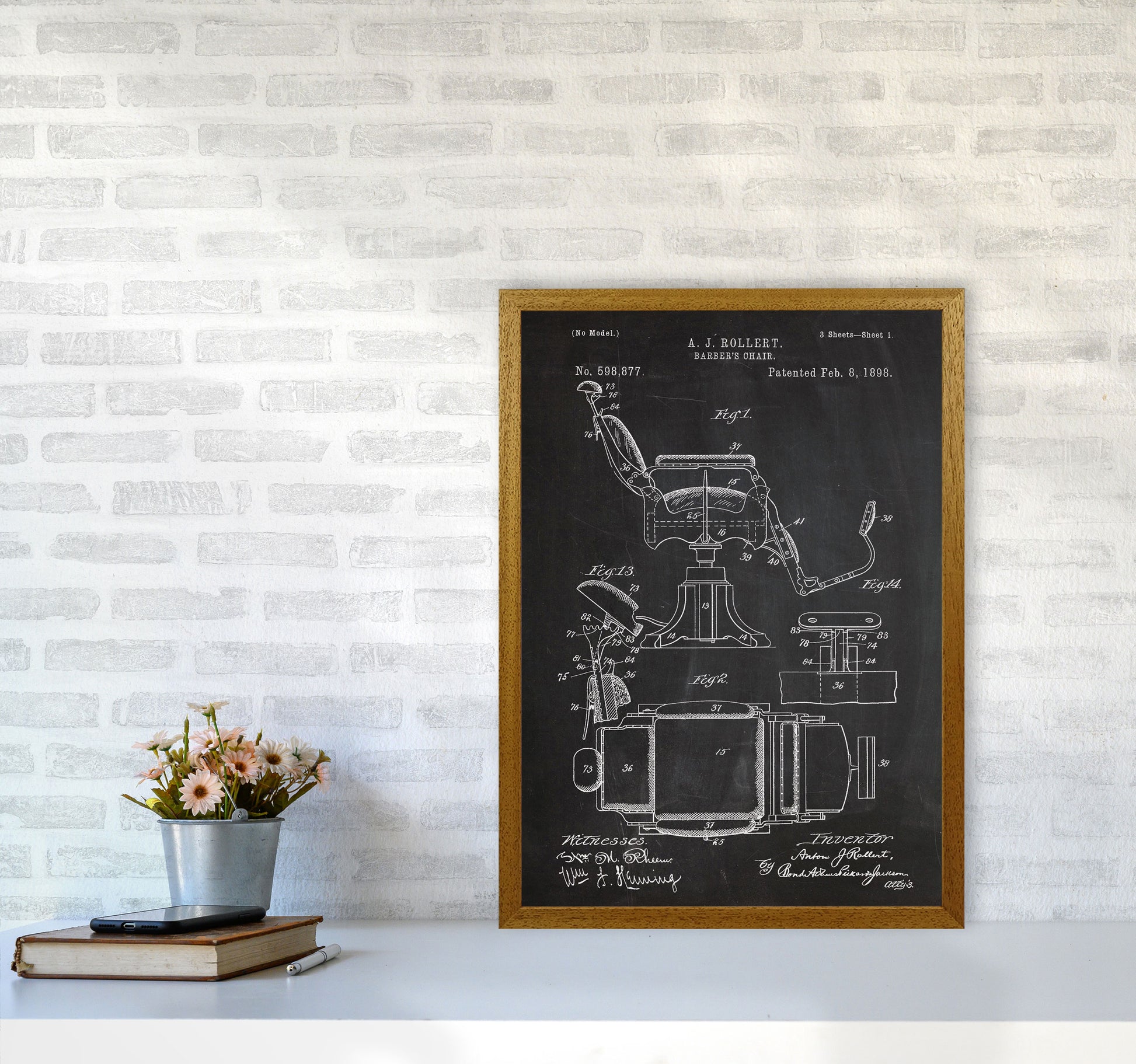 Barber's Chair Patent Art Print by Jason Stanley A2 Print Only