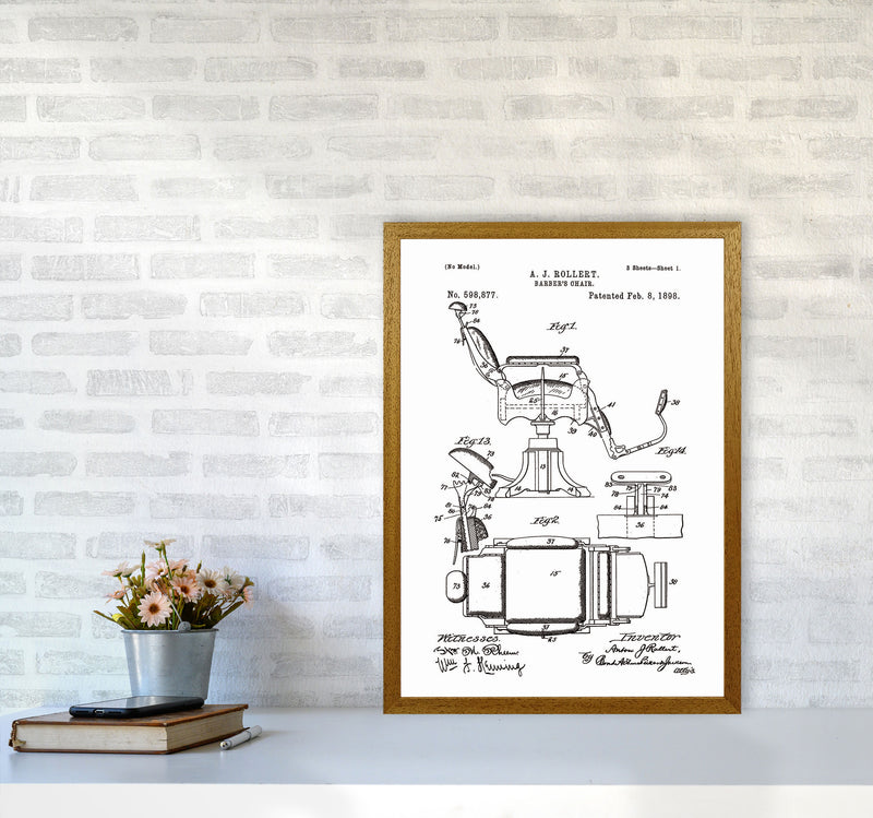 Barber Chair Patent Art Print by Jason Stanley A2 Print Only