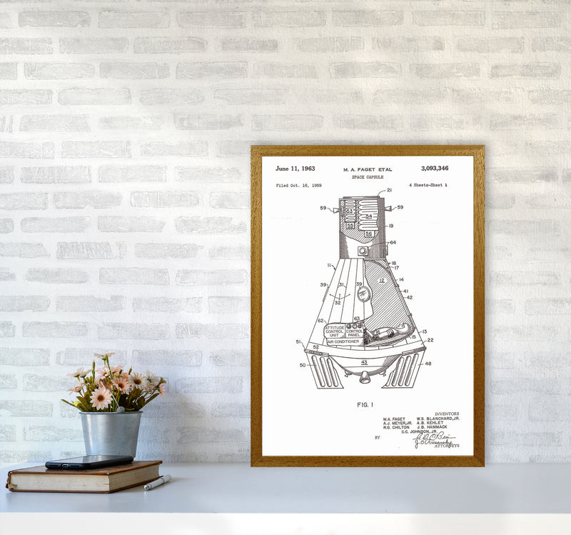 Space Capsule Patent Art Print by Jason Stanley A2 Print Only