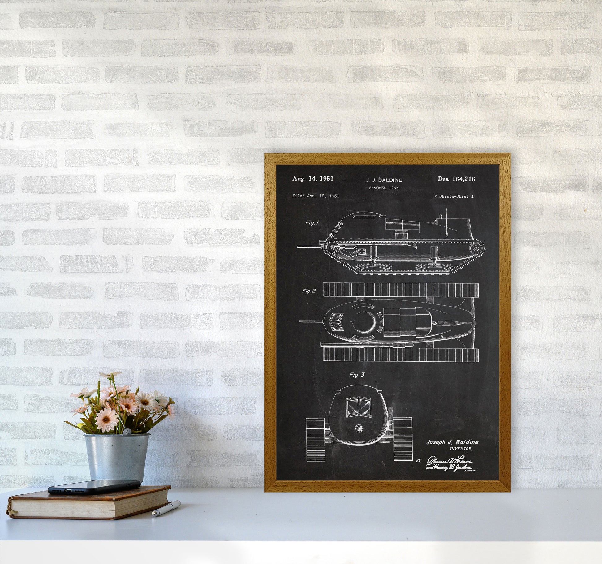 Armored Tank Patent Art Print by Jason Stanley A2 Print Only