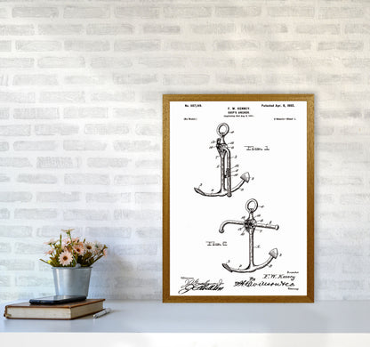 Anchor Patent White Art Print by Jason Stanley A2 Print Only