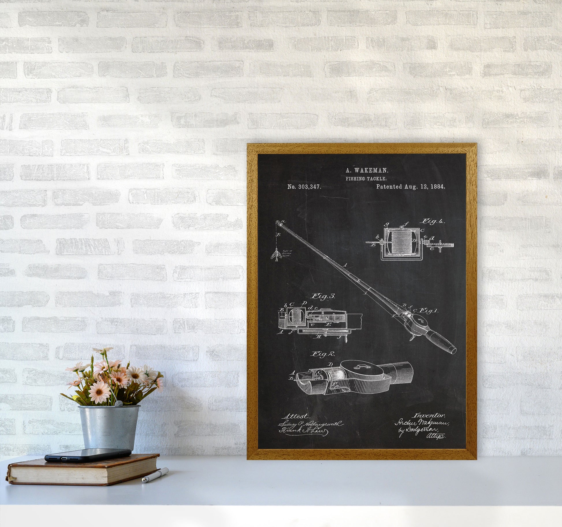 Fishing Rod Patent Art Print by Jason Stanley A2 Print Only