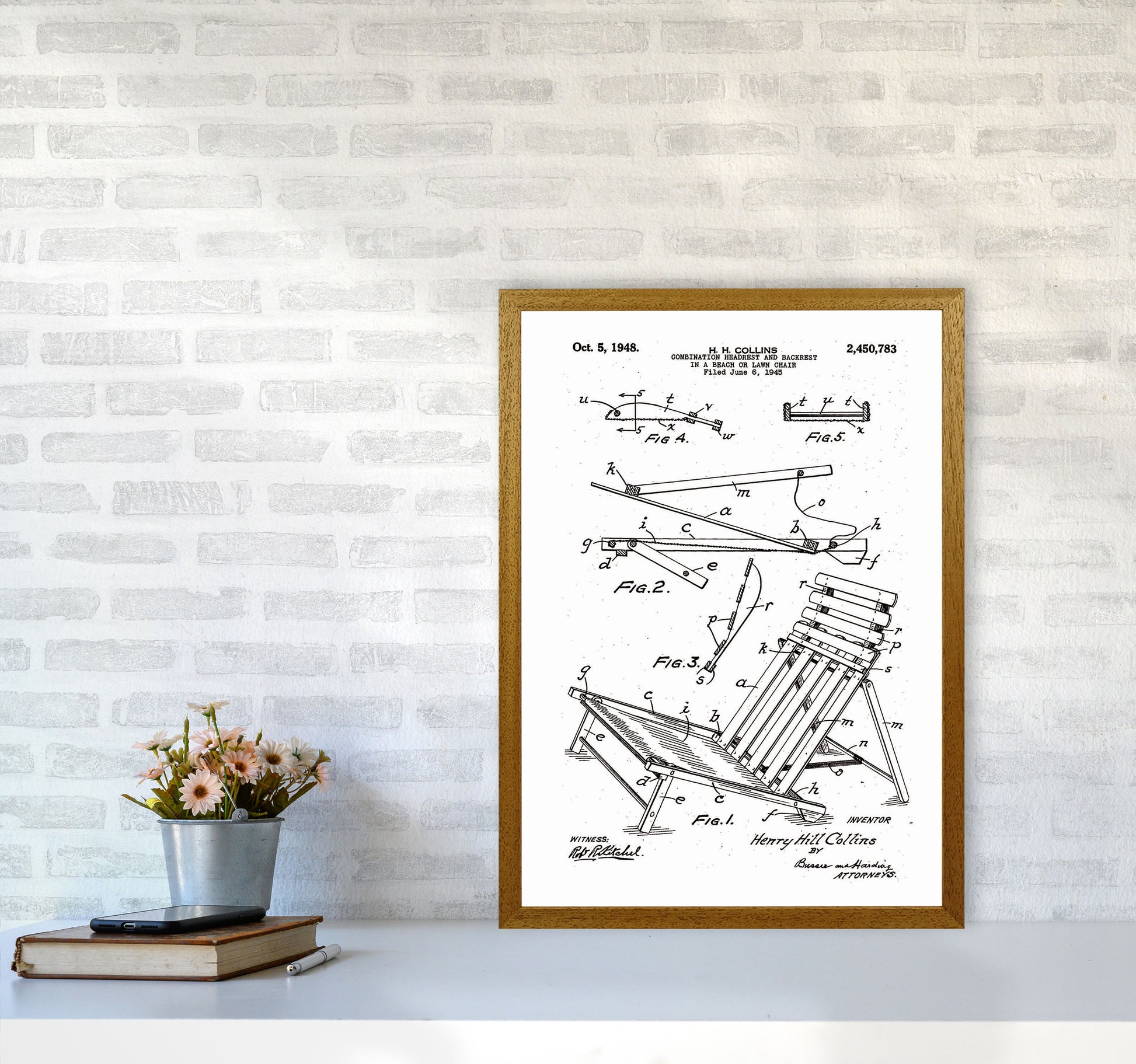 Beach Chair Patent Art Print by Jason Stanley A2 Print Only