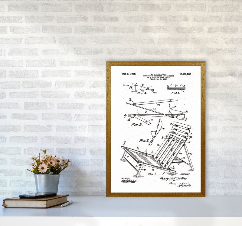 Beach Chair Patent Art Print by Jason Stanley A2 Print Only