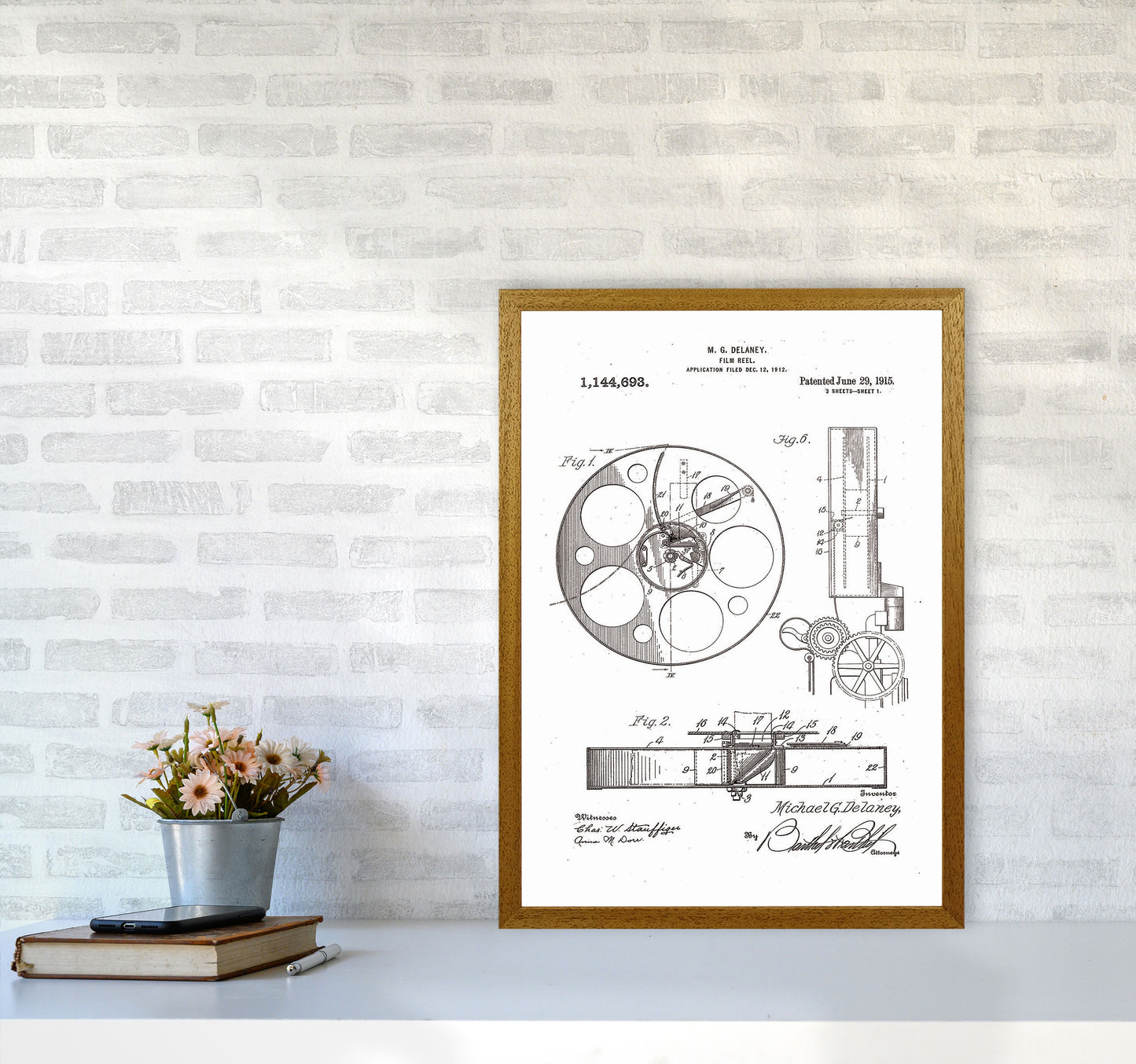 Film Reel Patent 2 Art Print by Jason Stanley A2 Print Only