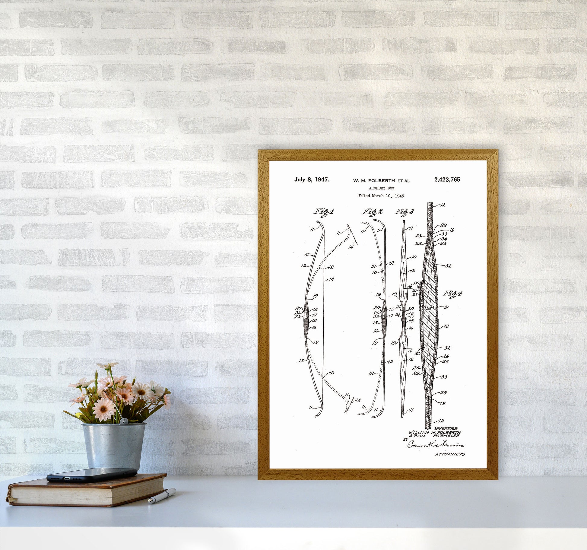 Archery Bow Patent Art Print by Jason Stanley A2 Print Only