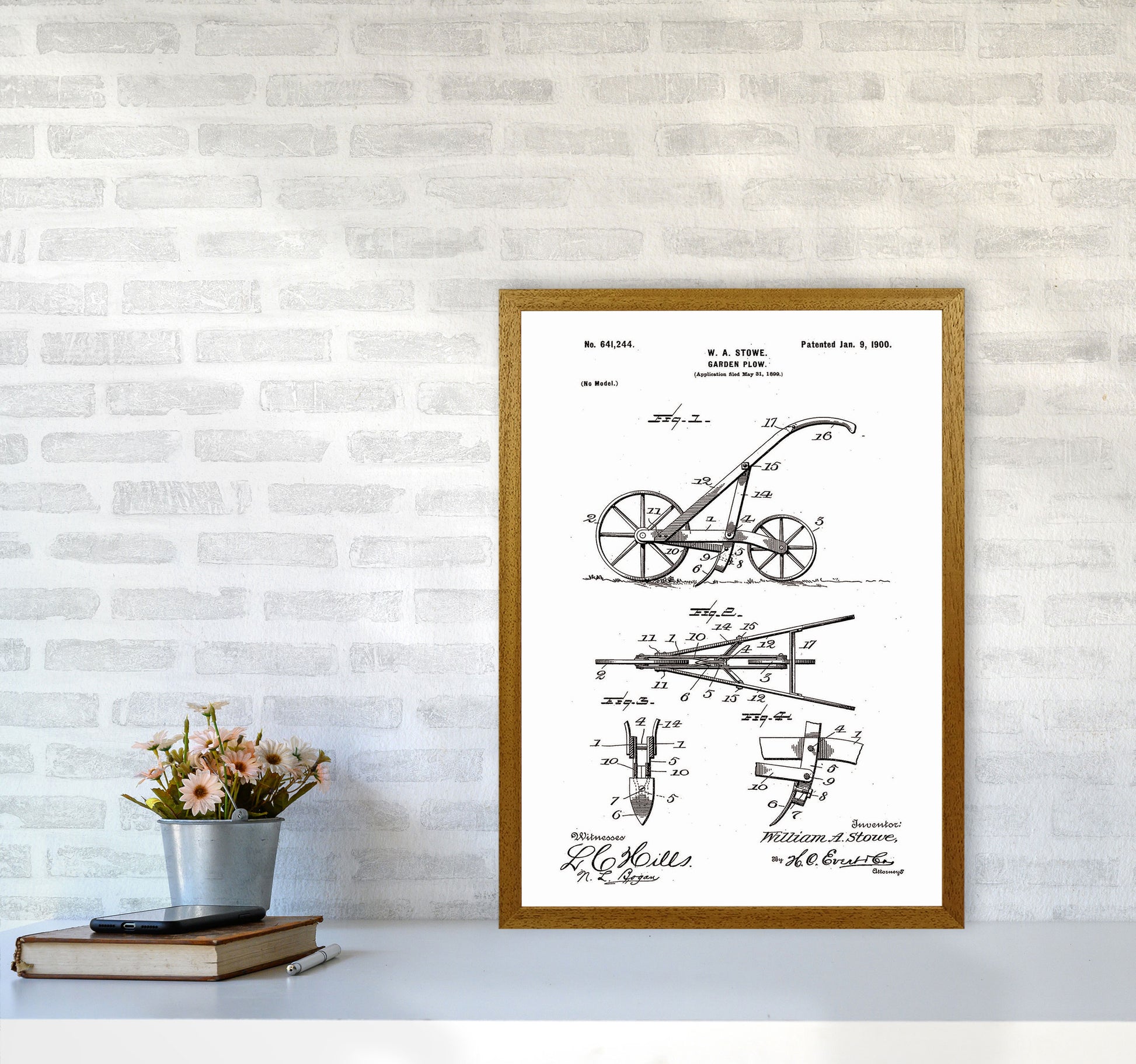 Garden Plow Patent Art Print by Jason Stanley A2 Print Only