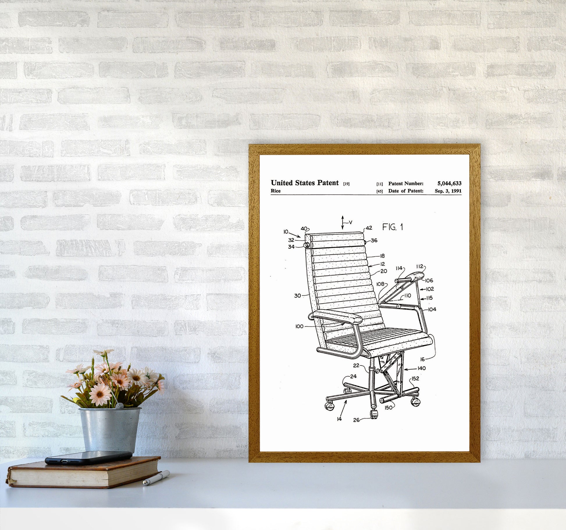 Desk Chair Patent Art Print by Jason Stanley A2 Print Only