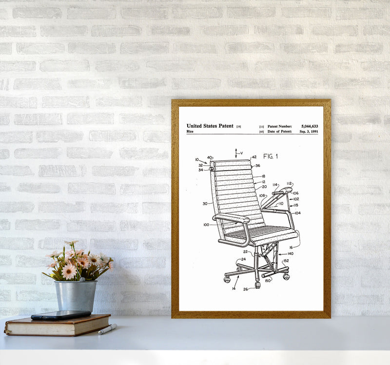 Desk Chair Patent Art Print by Jason Stanley A2 Print Only