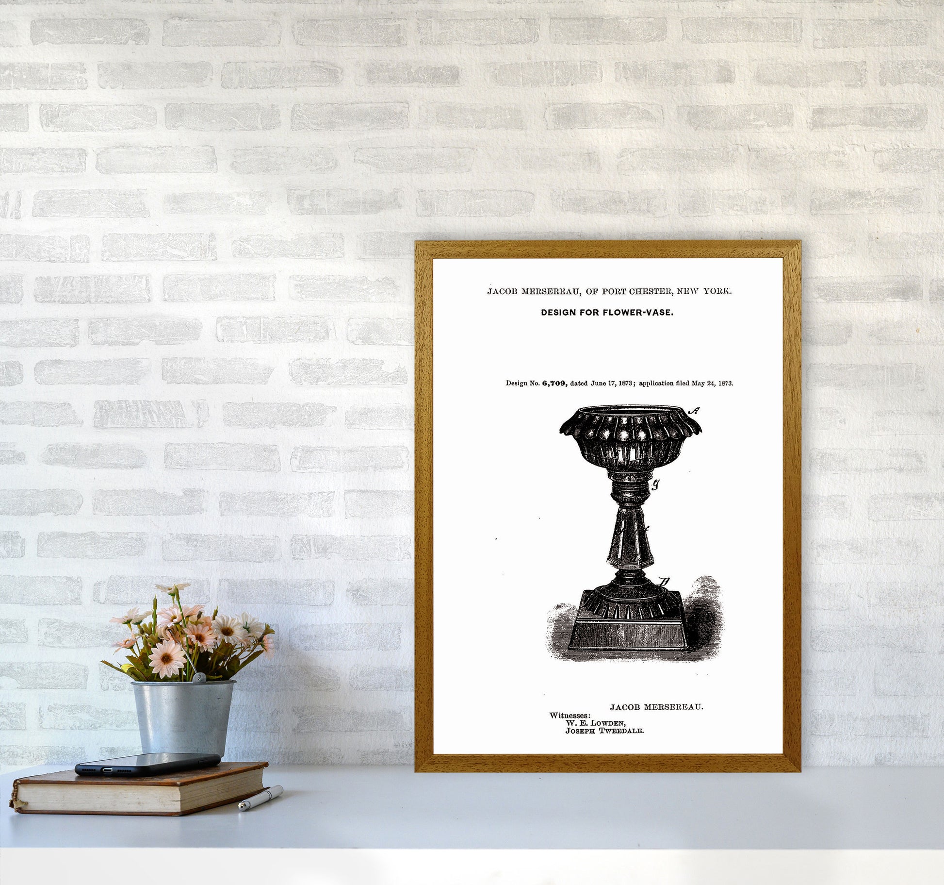 Flower Vase Patent Art Print by Jason Stanley A2 Print Only