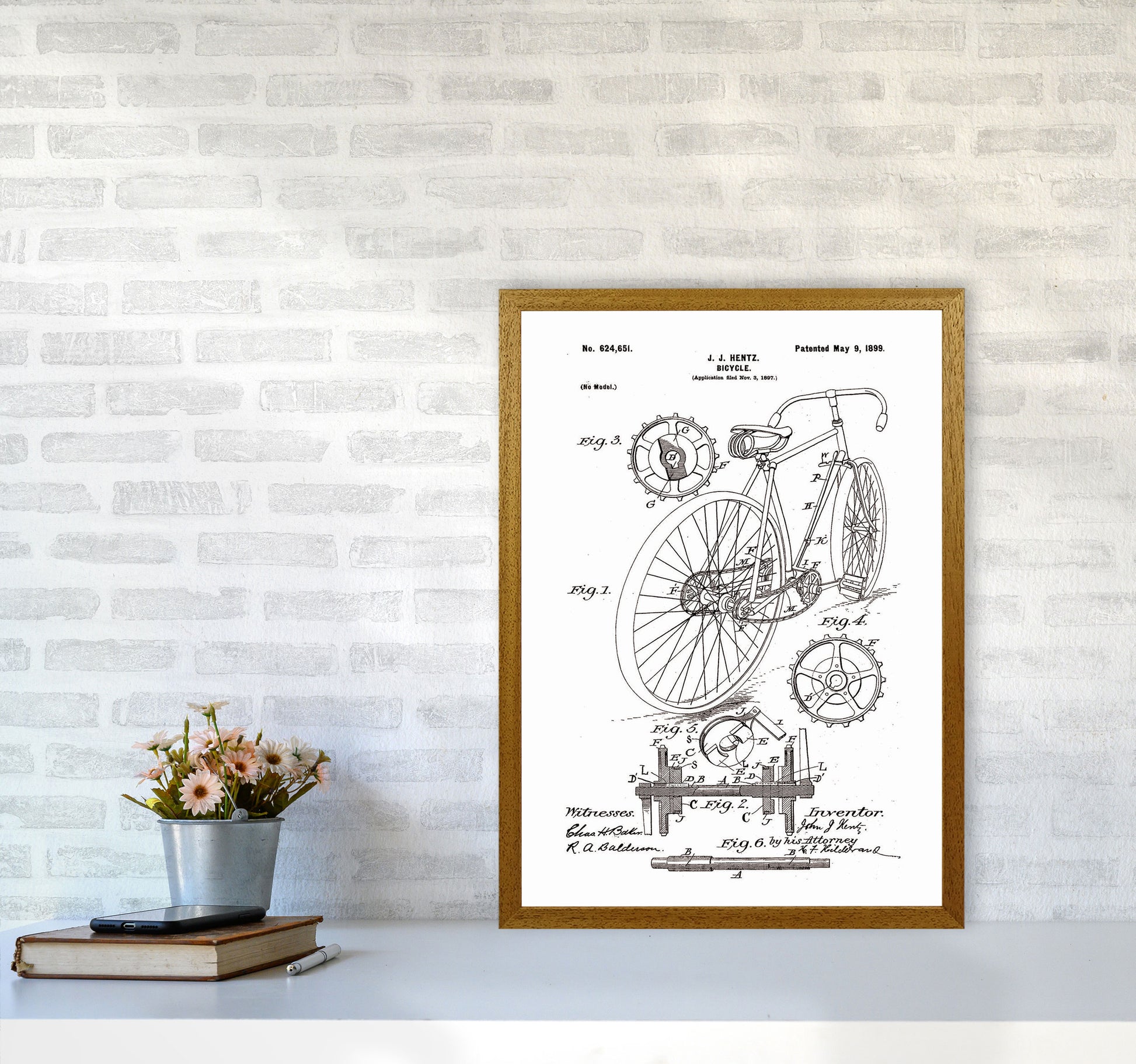 Bicycle Patent Art Print by Jason Stanley A2 Print Only