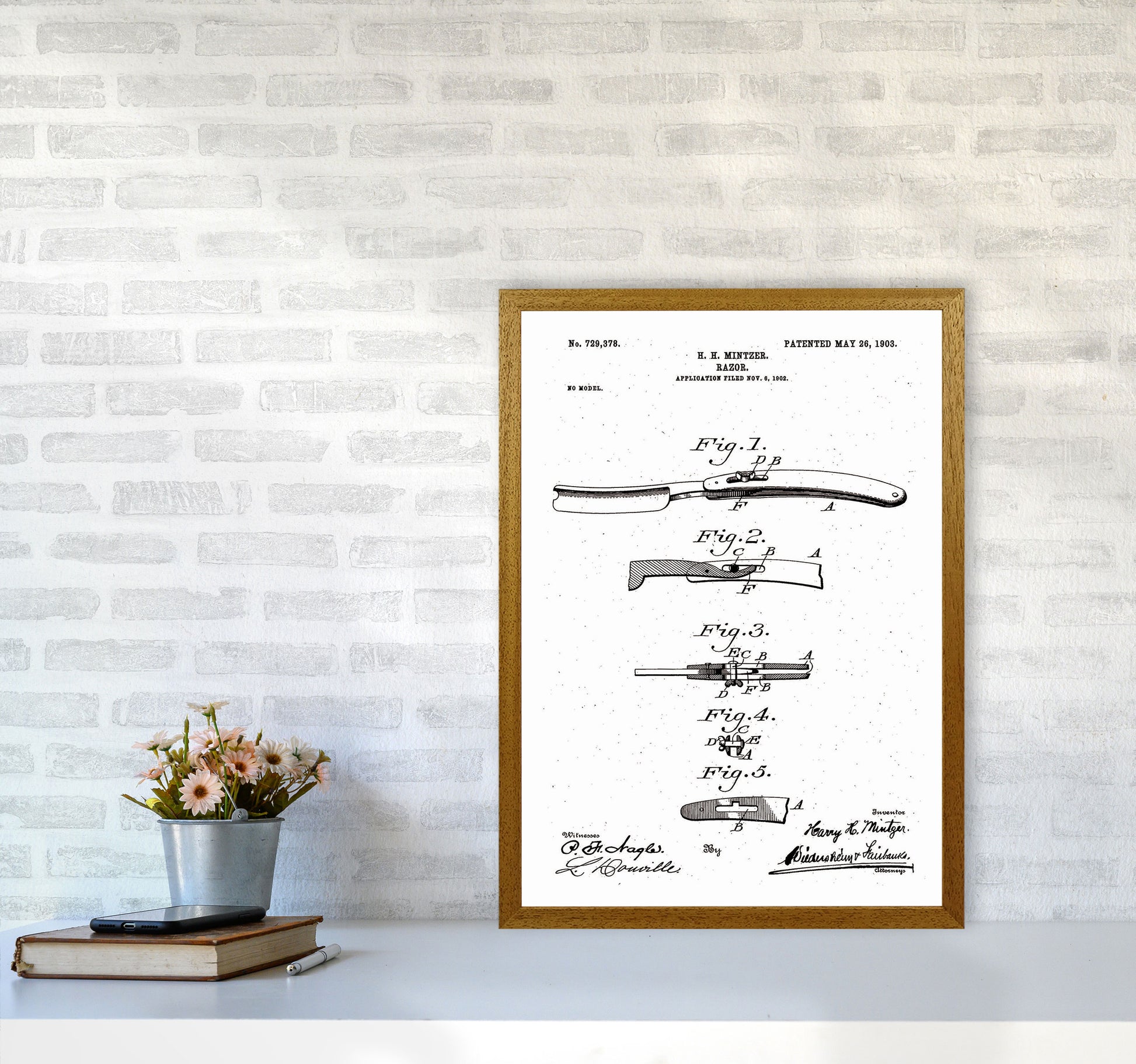 Razor Patent Art Print by Jason Stanley A2 Print Only