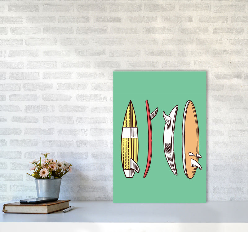 Vintage Surfboard Collection Art Print by Jason Stanley A2 Black Frame