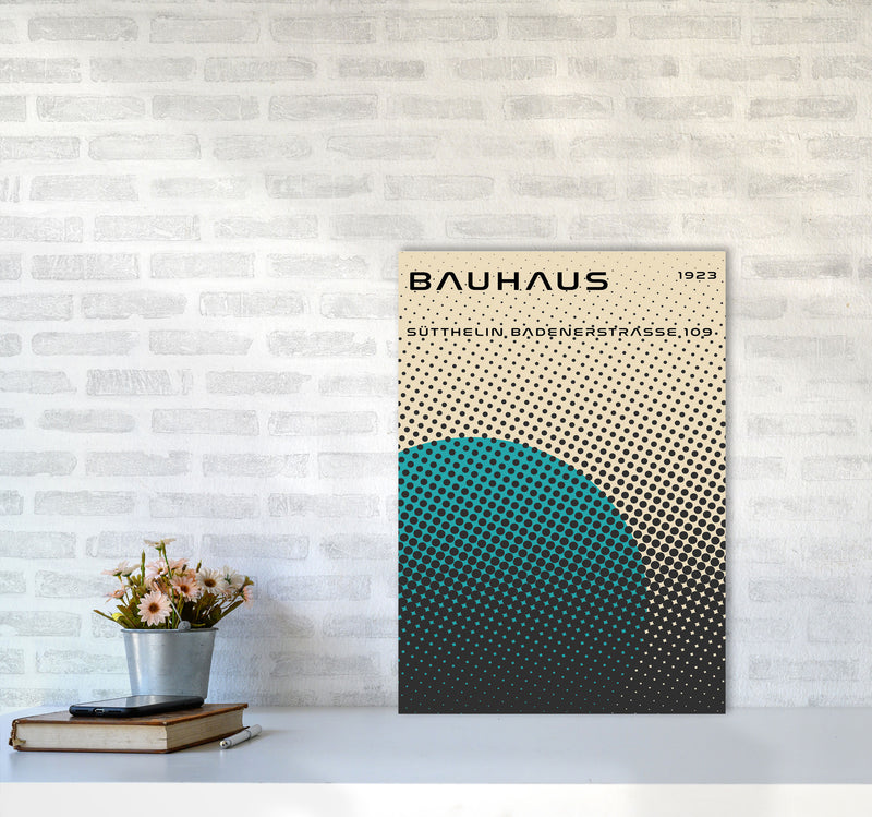 Bauhaus Geometric Teal Vibe Art Print by Jason Stanley A2 Black Frame