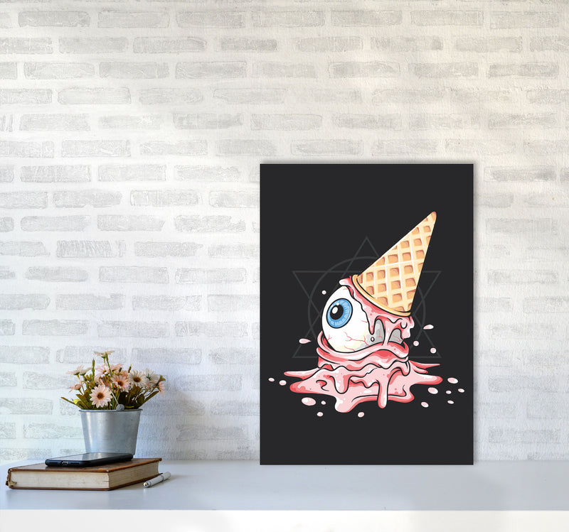 Strawberry Eyeball Icecream Art Print by Jason Stanley A2 Black Frame