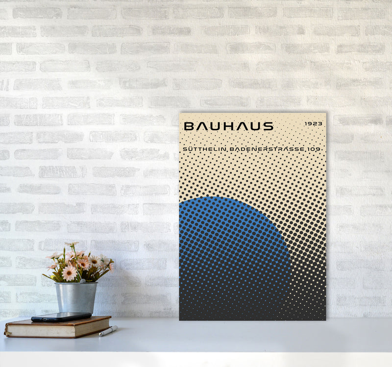 Bauhaus Geometric Blue Vibe Art Print by Jason Stanley A2 Black Frame