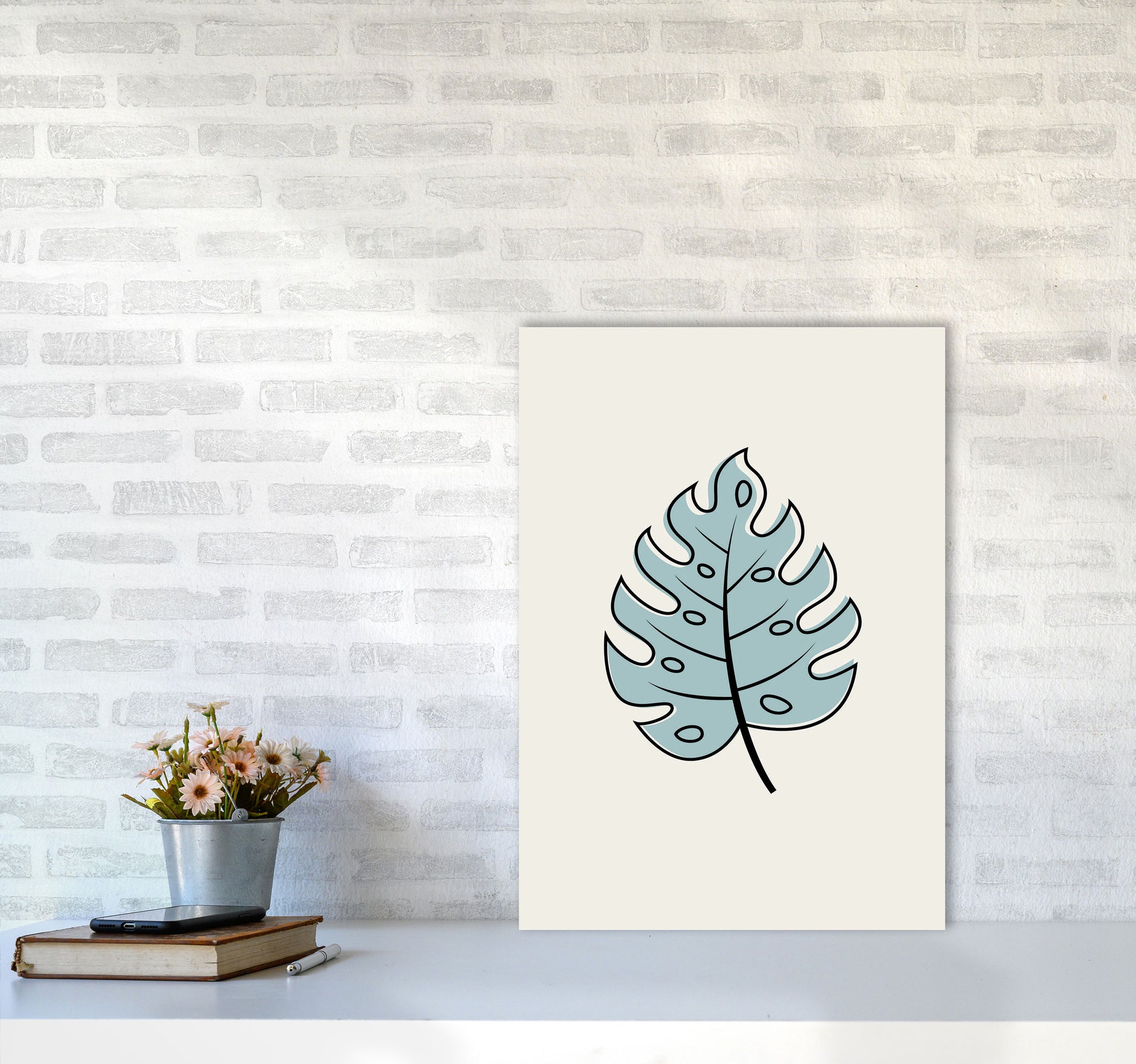 Abstract Tropical Leaves III Art Print by Jason Stanley A2 Black Frame