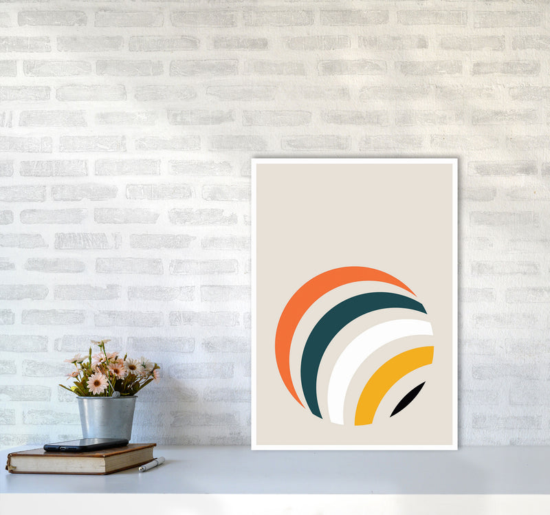 Retro Geometric Circle 1 Art Print by Jason Stanley A2 Black Frame