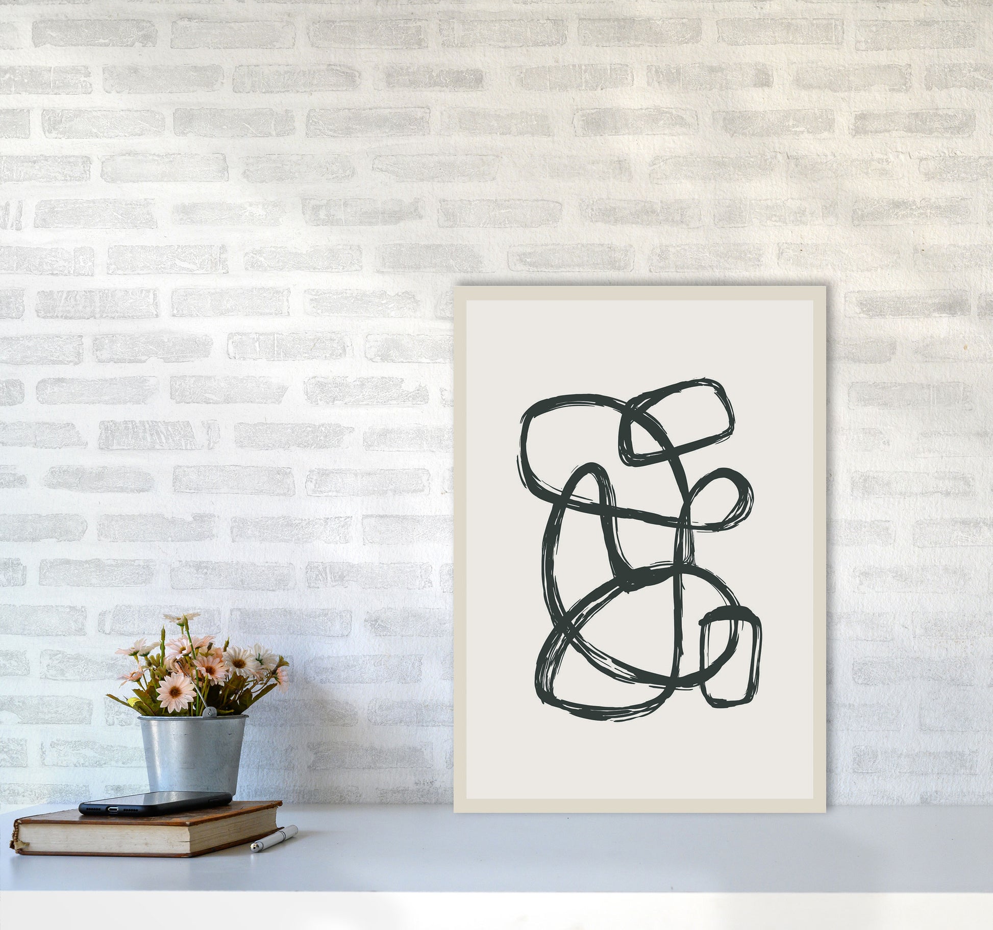 Modern Abstract Shapes 1 Art Print by Jason Stanley A2 Black Frame
