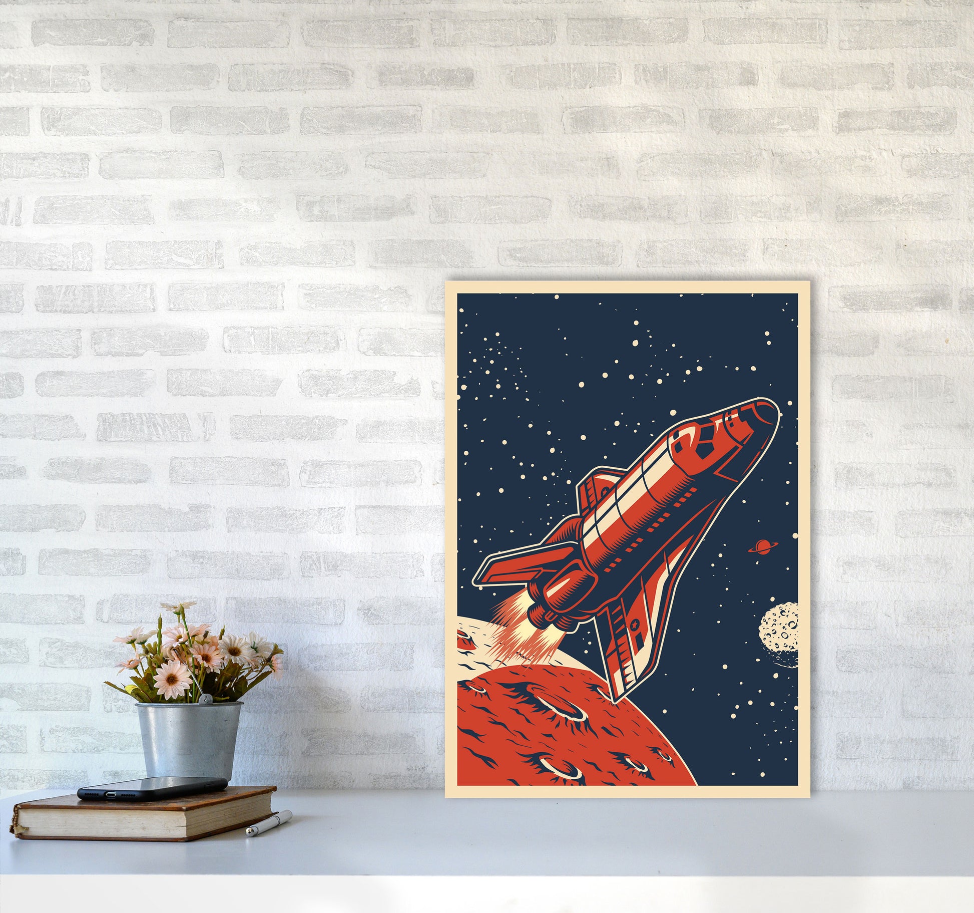 Outer Space Series - #6 Art Print by Jason Stanley A2 Black Frame