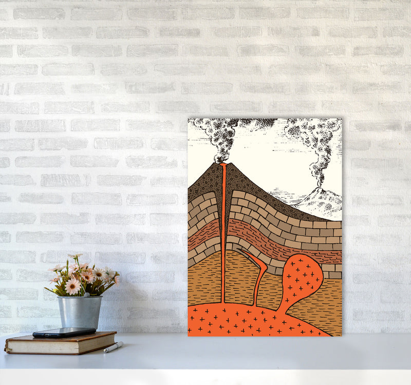 Volcano Cross Section Art Print by Jason Stanley A2 Black Frame