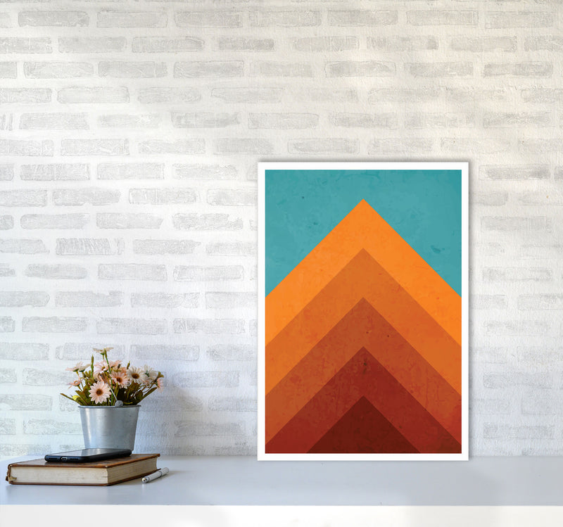 Orange Peak Mountain Art Print by Jason Stanley A2 Black Frame