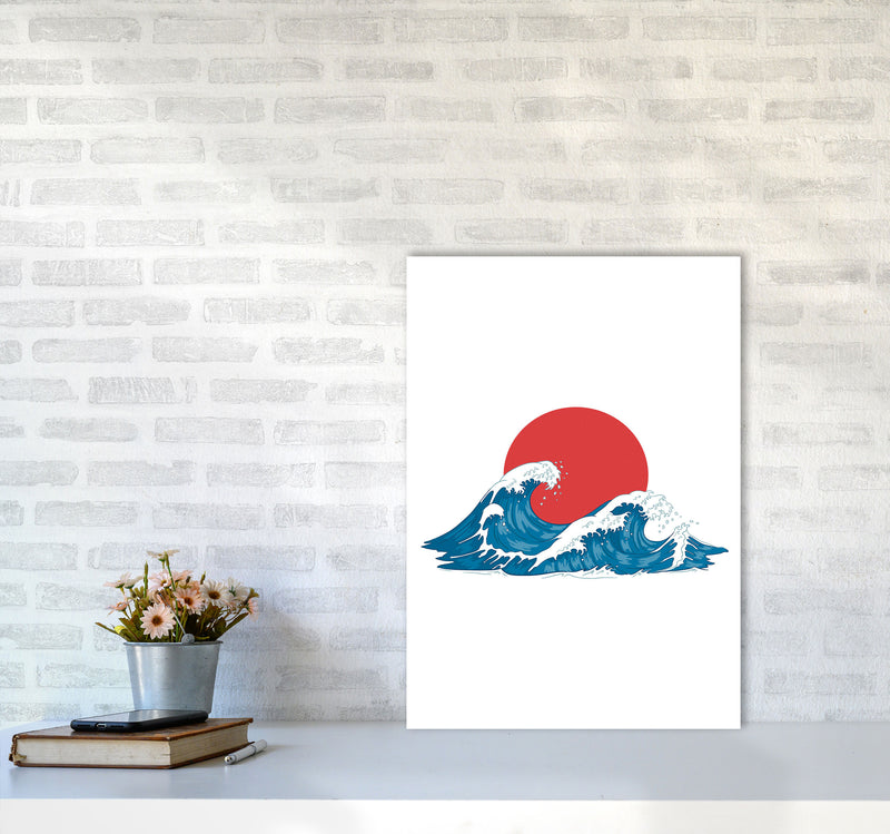 Japenses Wave Sunset Art Print by Jason Stanley A2 Black Frame