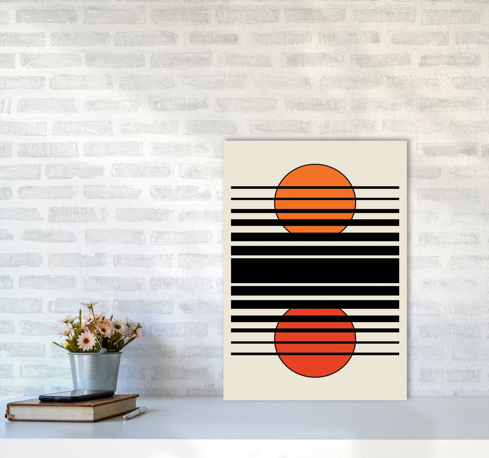 Geometric Suns II Art Print by Jason Stanley A2 Black Frame